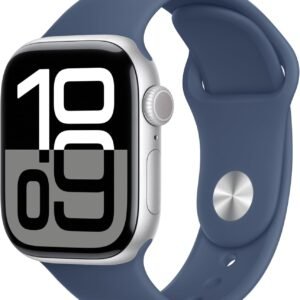 Apple Watch Series 10 - Silver Aluminium Case with Denim Sport Band