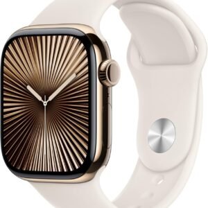 Apple Watch Series 10 - Gold Titanium Case with Starlight Sport Band
