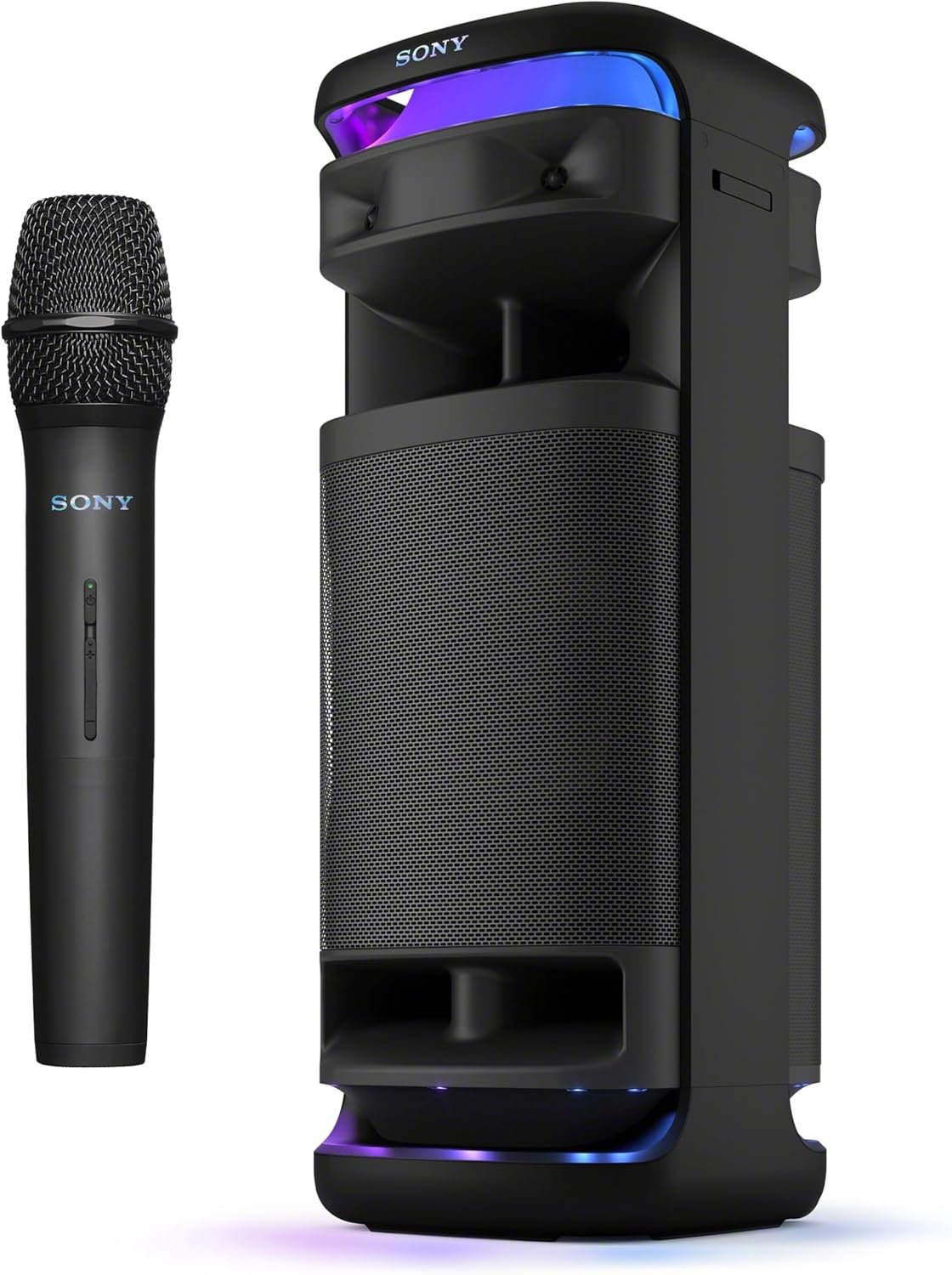 Sony ULT Tower 10 Bluetooth Karaoke Party Speaker with Powerful Bass, 360° Sound and Party Lights, Included Wireless Microphone –